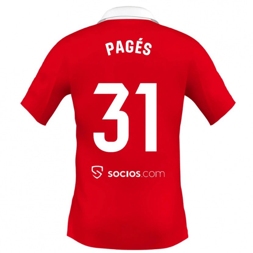 DanxenメンズLukas Pagés#31赤白灰アウェイシャツ2025/26ジャージーユニフォーム