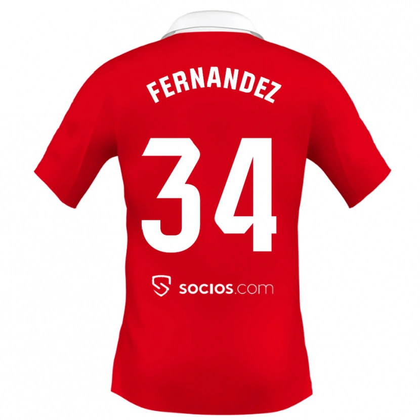 Danxenメンズマルク・フェルナンデス#34赤白灰アウェイシャツ2025/26ジャージーユニフォーム