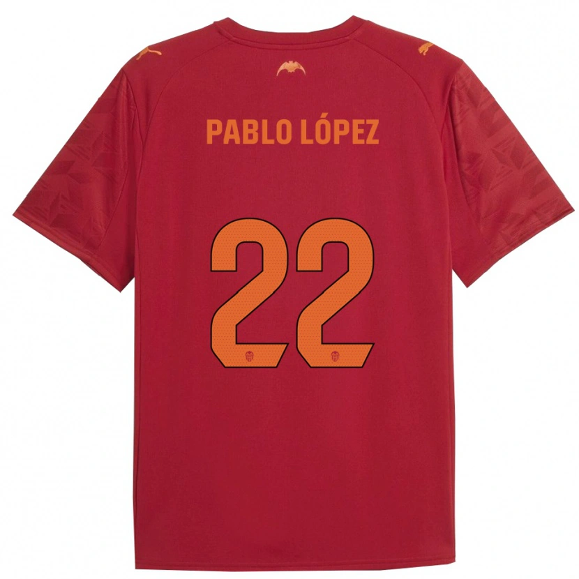 DanxenメンズPablo López#22赤オレンジアウェイシャツ2025/26ジャージーユニフォーム