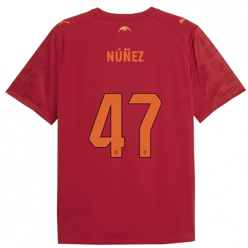 DanxenメンズLucas Núñez#47赤オレンジアウェイシャツ2025/26ジャージーユニフォーム