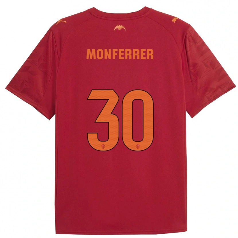 DanxenメンズMiguel Monferrer#30赤オレンジアウェイシャツ2025/26ジャージーユニフォーム