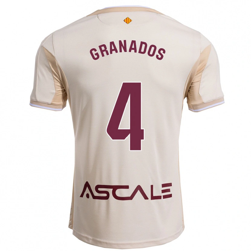 DanxenメンズCarlos Granados#4オフホワイトバーガンディアウェイシャツ2025/26ジャージーユニフォーム