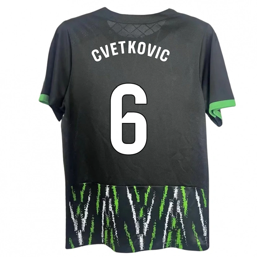 DanxenメンズNovak Cvetkovic#6黒緑アウェイシャツ2025/26ジャージーユニフォーム