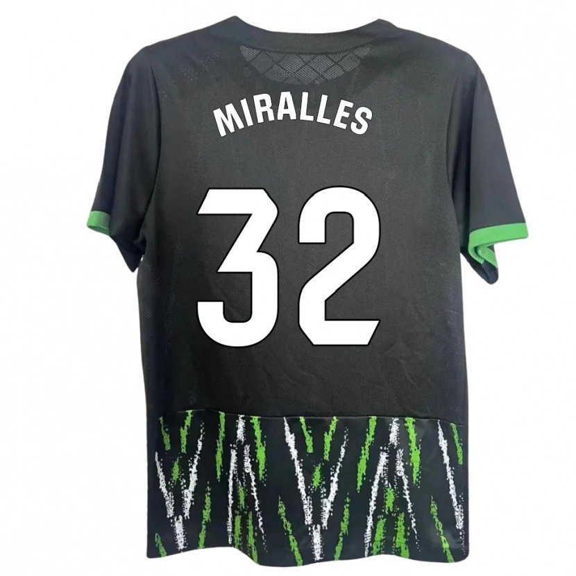 DanxenメンズÁlvaro Miralles#32黒緑アウェイシャツ2025/26ジャージーユニフォーム