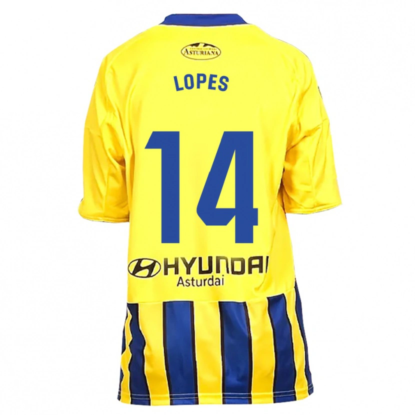 DanxenメンズAdrián Lopes#14黄青アウェイシャツ2025/26ジャージーユニフォーム