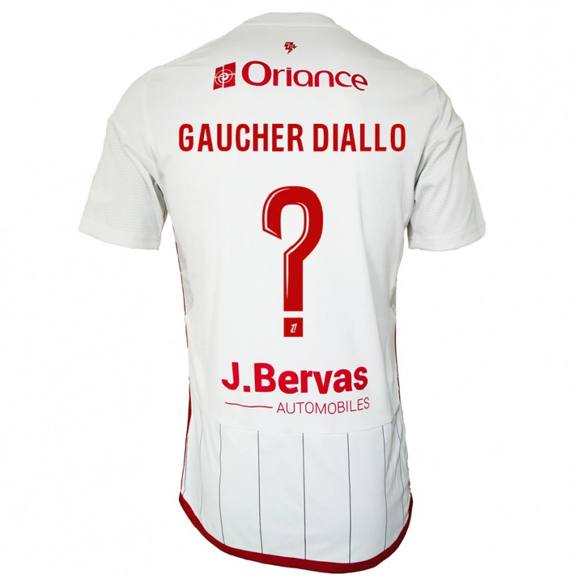 DanxenメンズCoumba Gaucher Diallo#0白赤アウェイシャツ2025/26ジャージーユニフォーム