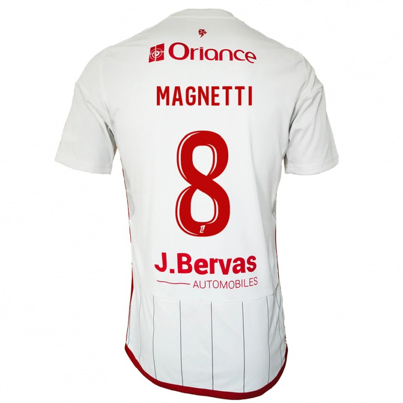 DanxenメンズHugo Magnetti#8白赤アウェイシャツ2025/26ジャージーユニフォーム