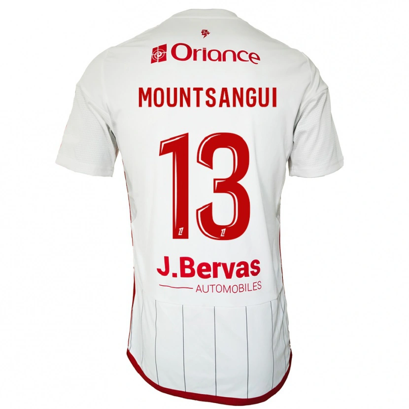 DanxenメンズWarren Mountsangui#13白赤アウェイシャツ2025/26ジャージーユニフォーム