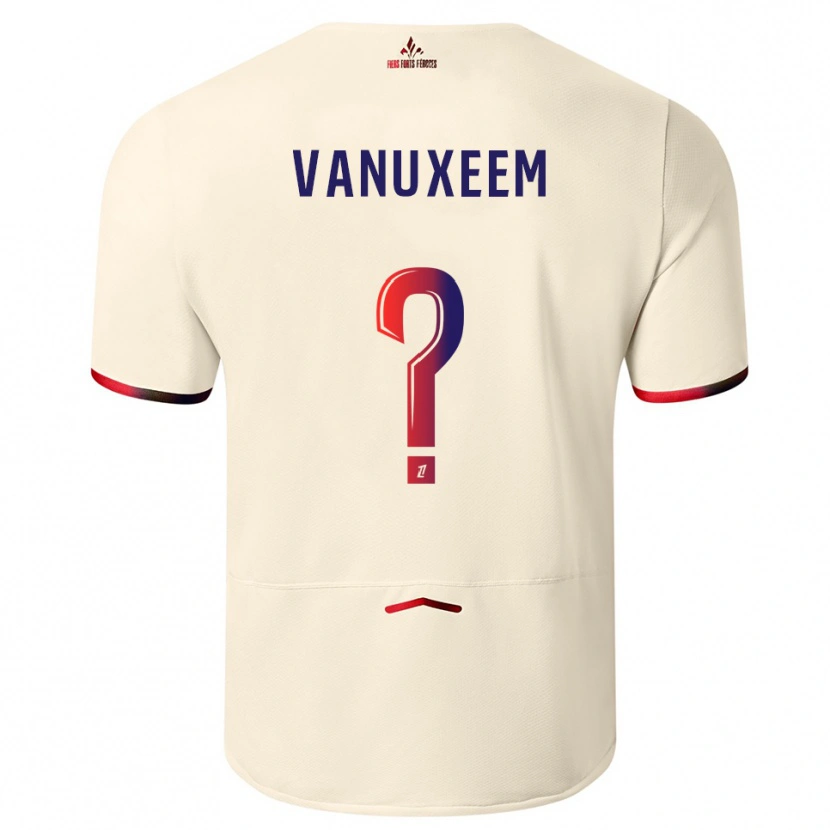 DanxenメンズJoséphine Vanuxeem#0オフホワイト赤アウェイシャツ2025/26ジャージーユニフォーム