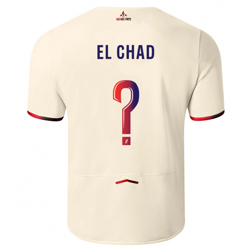 DanxenメンズNesryne El Chad#0オフホワイト赤アウェイシャツ2025/26ジャージーユニフォーム