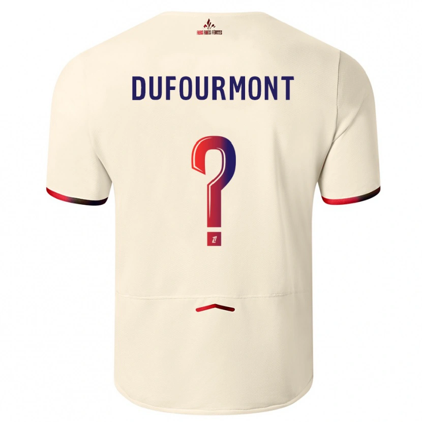 DanxenメンズEléa Dufourmont#0オフホワイト赤アウェイシャツ2025/26ジャージーユニフォーム