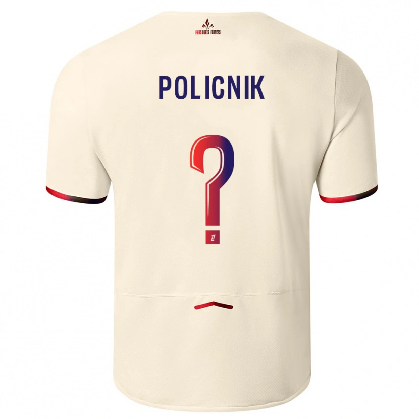 DanxenメンズValéryane Policnik#0オフホワイト赤アウェイシャツ2025/26ジャージーユニフォーム