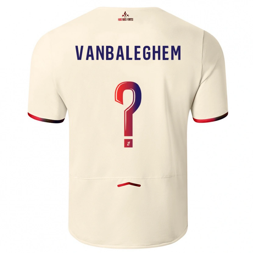 DanxenメンズValentin Vanbaleghem#0オフホワイト赤アウェイシャツ2025/26ジャージーユニフォーム