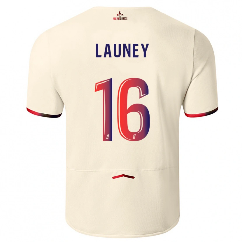 DanxenメンズElisa Launey#16オフホワイト赤アウェイシャツ2025/26ジャージーユニフォーム