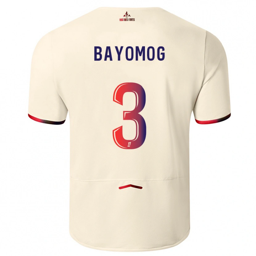 DanxenメンズHugo Bayomog#3オフホワイト赤アウェイシャツ2025/26ジャージーユニフォーム