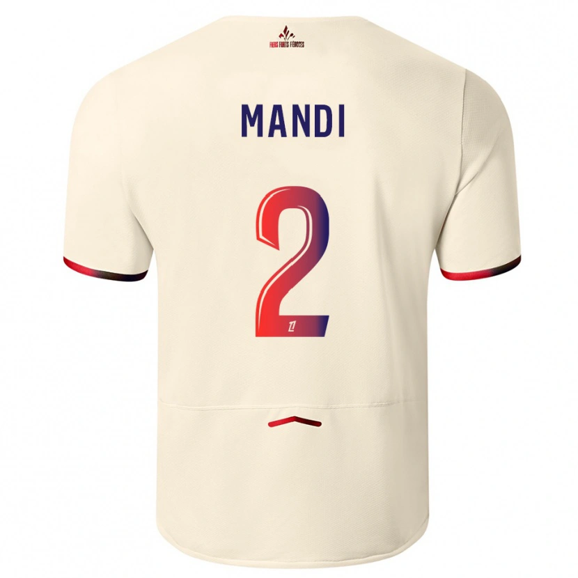 Danxenメンズアイサ・マンディ#2オフホワイト赤アウェイシャツ2025/26ジャージーユニフォーム