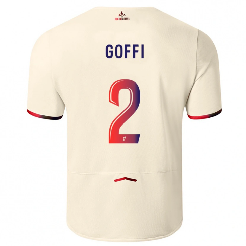 DanxenメンズMaxima Goffi#2オフホワイト赤アウェイシャツ2025/26ジャージーユニフォーム