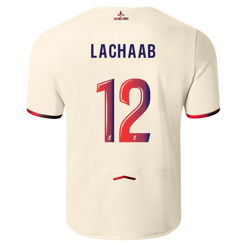DanxenメンズYounes Lachaab#12オフホワイト赤アウェイシャツ2025/26ジャージーユニフォーム