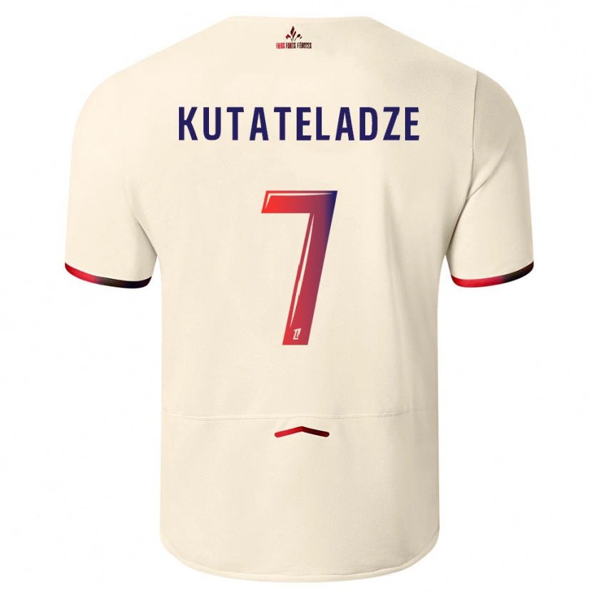 DanxenメンズAlexandre Kutateladze#7オフホワイト赤アウェイシャツ2025/26ジャージーユニフォーム