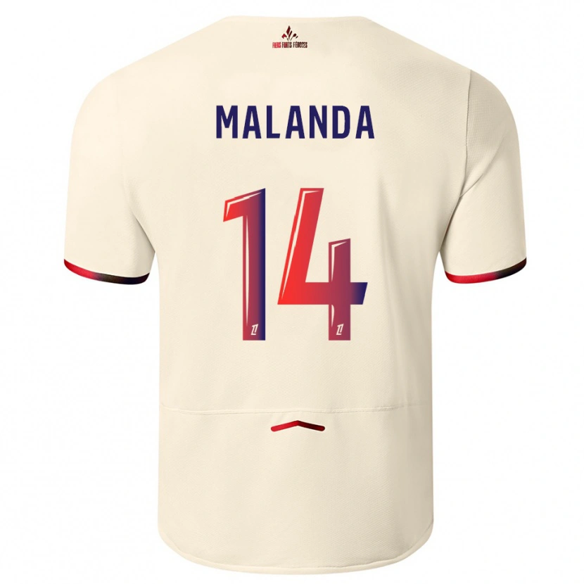 DanxenメンズJephthe Malanda#14オフホワイト赤アウェイシャツ2025/26ジャージーユニフォーム