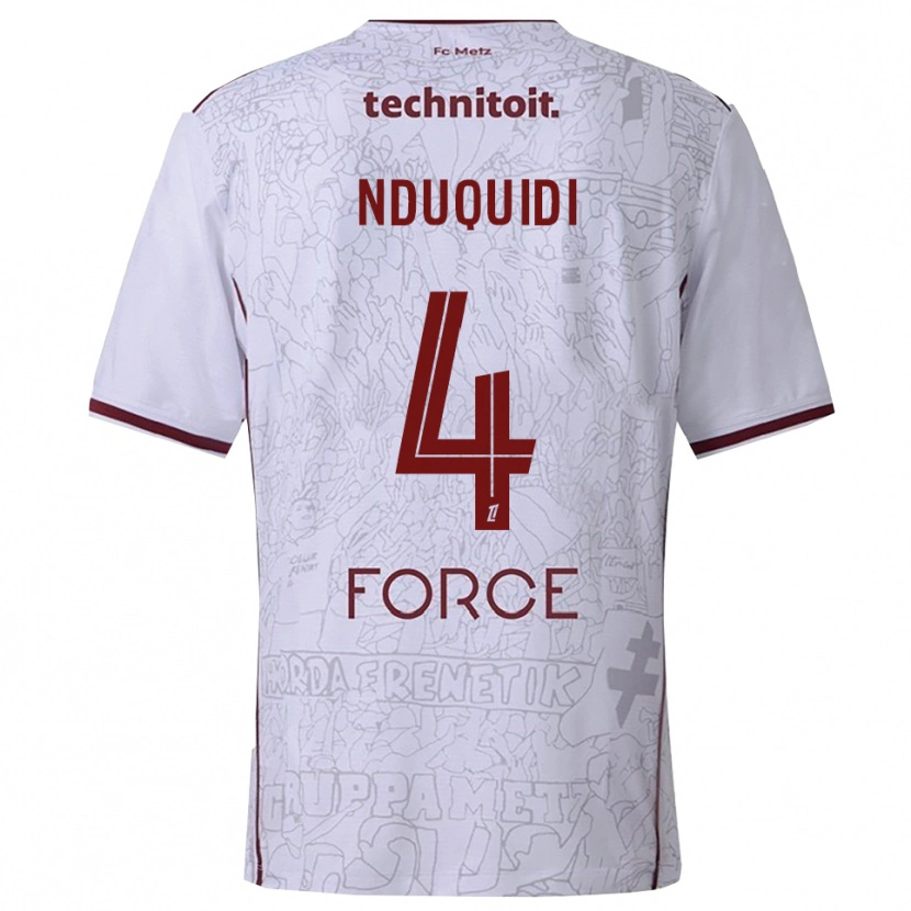DanxenメンズBenjamin Nduquidi#4白バーガンディアウェイシャツ2025/26ジャージーユニフォーム