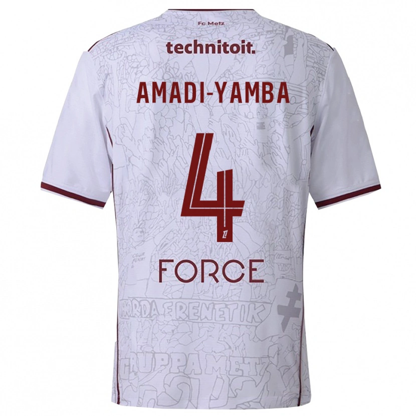 DanxenメンズNelson Amadi-Yamba#4白バーガンディアウェイシャツ2025/26ジャージーユニフォーム