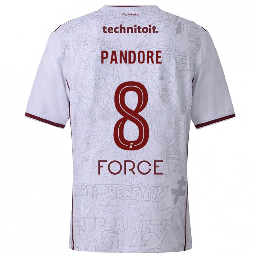 DanxenメンズJahyann Pandore#8白バーガンディアウェイシャツ2025/26ジャージーユニフォーム