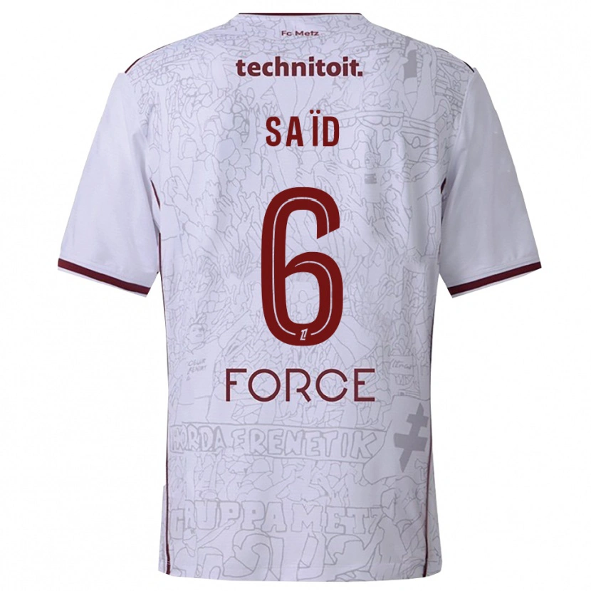 DanxenメンズMaoulida Saïd#6白バーガンディアウェイシャツ2025/26ジャージーユニフォーム