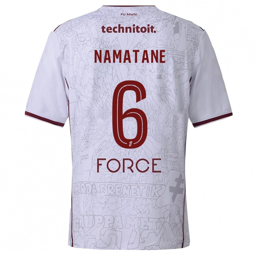 DanxenメンズJoseph Namatane#6白バーガンディアウェイシャツ2025/26ジャージーユニフォーム