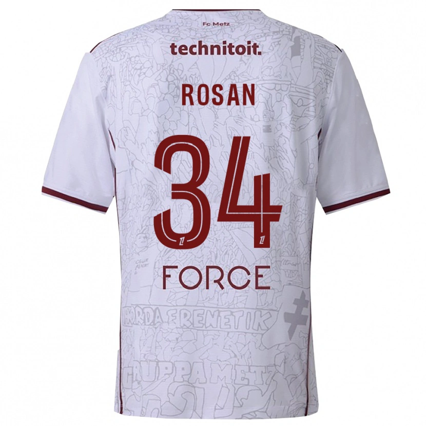 DanxenメンズKaylia Rosan#34白バーガンディアウェイシャツ2025/26ジャージーユニフォーム