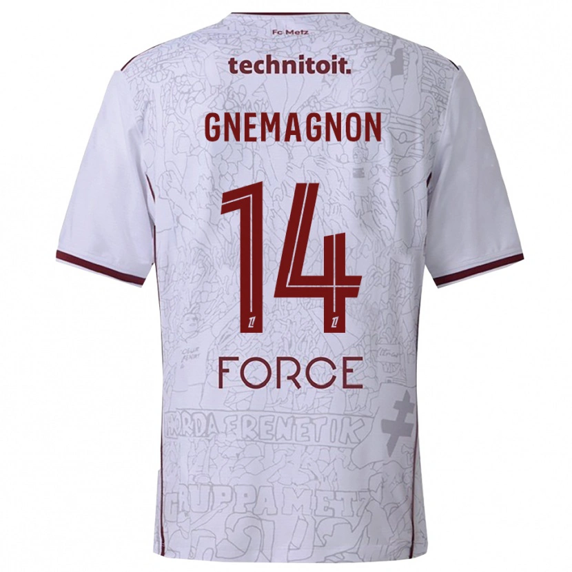 DanxenメンズMahi Gnemagnon#14白バーガンディアウェイシャツ2025/26ジャージーユニフォーム
