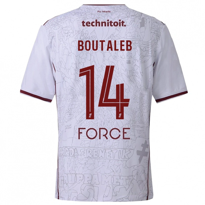 DanxenメンズInès Boutaleb#14白バーガンディアウェイシャツ2025/26ジャージーユニフォーム
