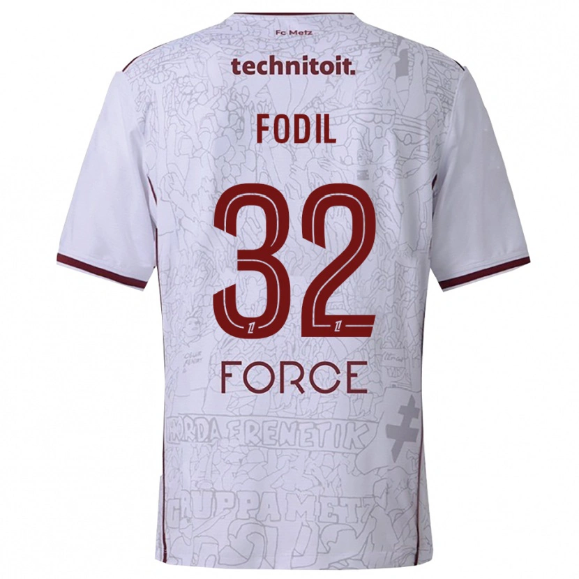 DanxenメンズMaria Fodil#32白バーガンディアウェイシャツ2025/26ジャージーユニフォーム