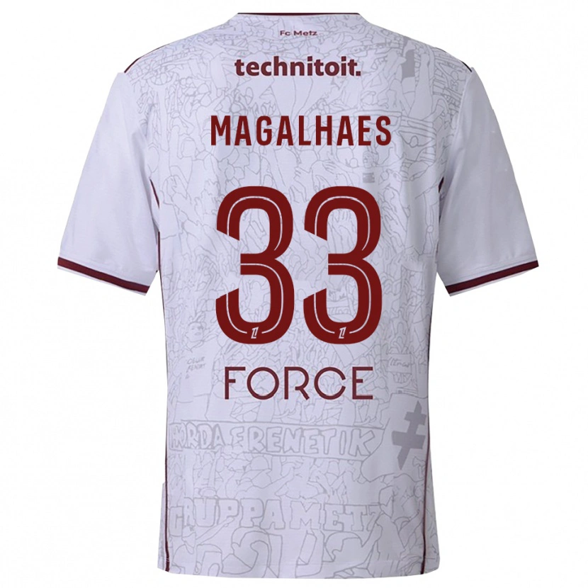 DanxenメンズManon Magalhaes#33白バーガンディアウェイシャツ2025/26ジャージーユニフォーム