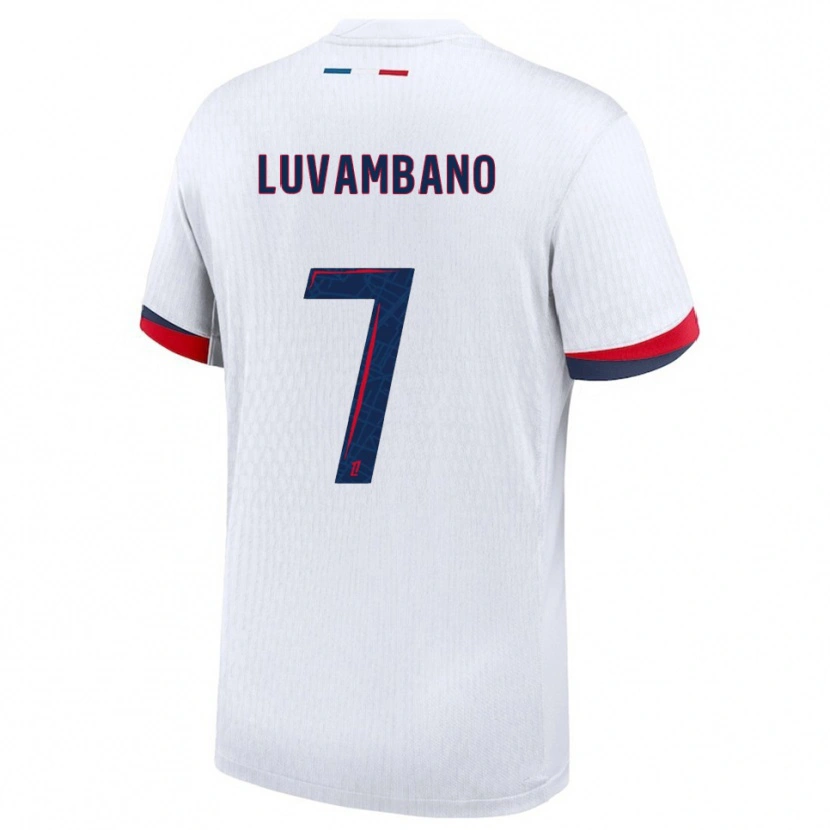 DanxenメンズEthan Luvambano#7白赤アウェイシャツ2025/26ジャージーユニフォーム