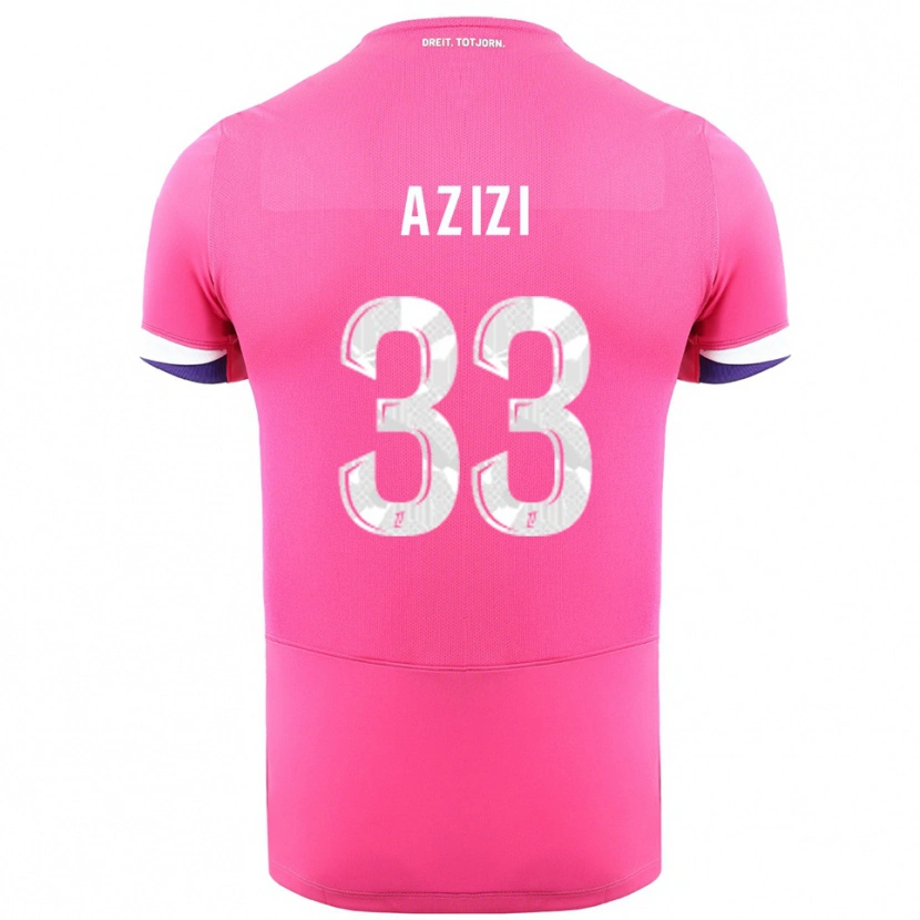 DanxenメンズIlyas Azizi#33ピンク白アウェイシャツ2025/26ジャージーユニフォーム
