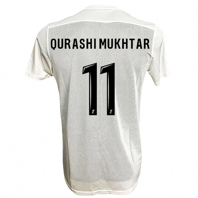 DanxenメンズAwab Qurashi Mukhtar#11黒白アウェイシャツ2025/26ジャージーユニフォーム