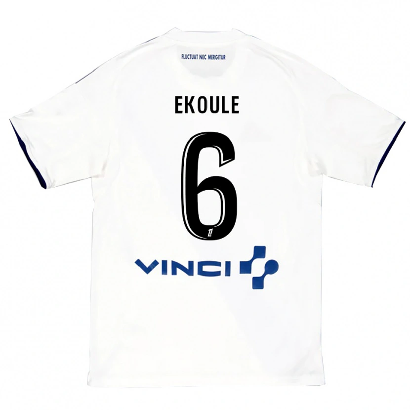 DanxenメンズLionel Ekoule#6白青アウェイシャツ2025/26ジャージーユニフォーム