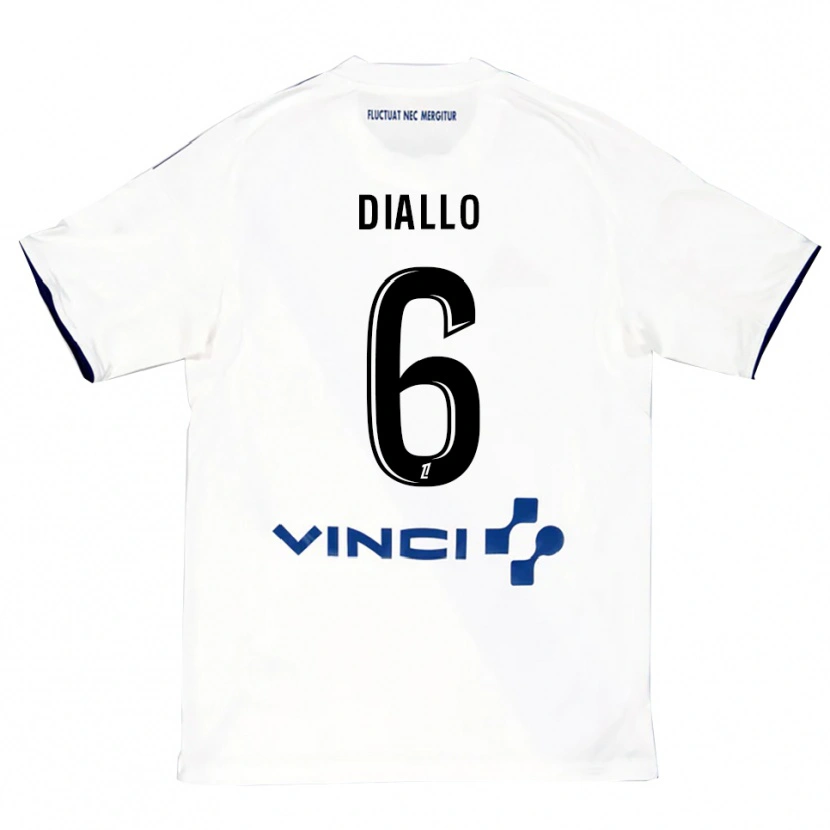 DanxenメンズIbrahim Diallo#6白青アウェイシャツ2025/26ジャージーユニフォーム