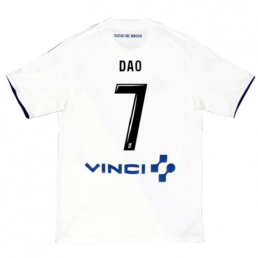 DanxenメンズMohamed Dao#7白青アウェイシャツ2025/26ジャージーユニフォーム
