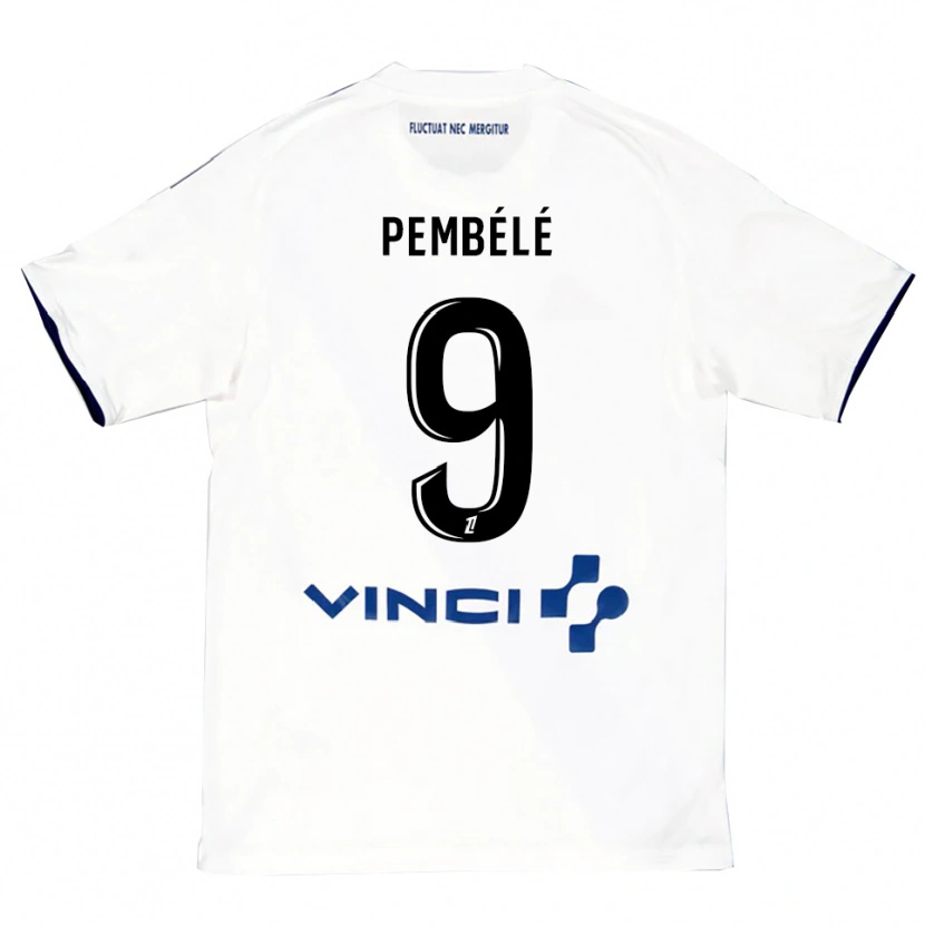 DanxenメンズAndy Pembélé#9白青アウェイシャツ2025/26ジャージーユニフォーム