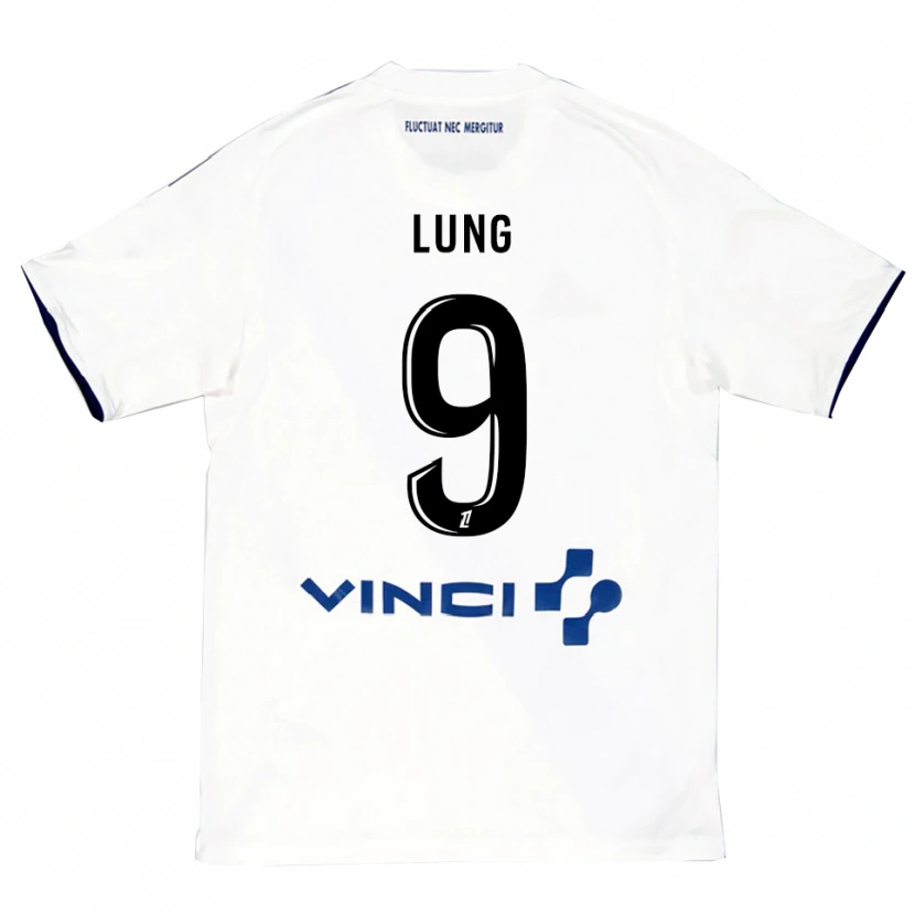 DanxenメンズNelson Lung#9白青アウェイシャツ2025/26ジャージーユニフォーム