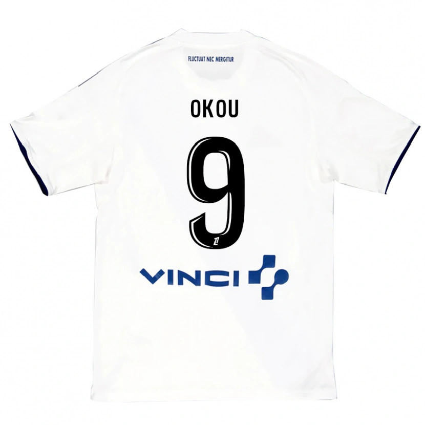 DanxenメンズChrist Okou#9白青アウェイシャツ2025/26ジャージーユニフォーム