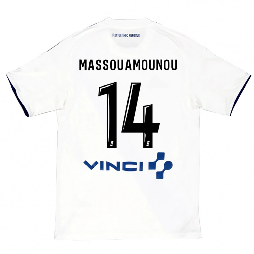DanxenメンズPatino Massouamounou#14白青アウェイシャツ2025/26ジャージーユニフォーム