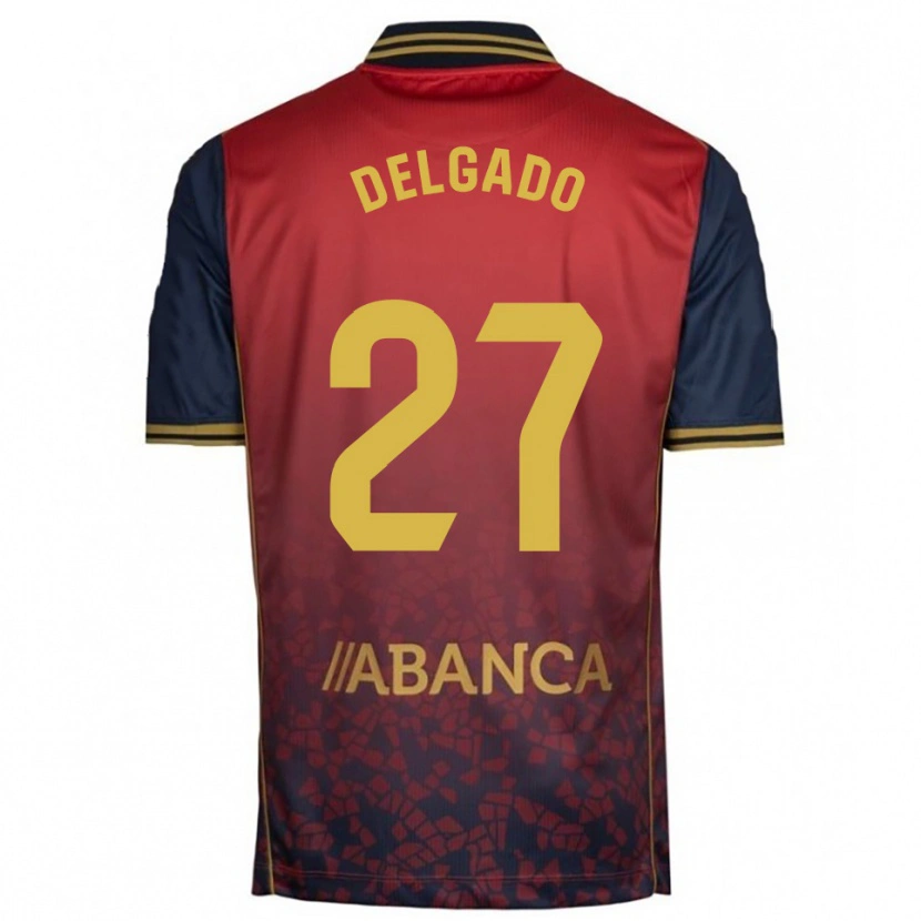 DanxenメンズÁlex Delgado#27赤紺アウェイシャツ2025/26ジャージーユニフォーム