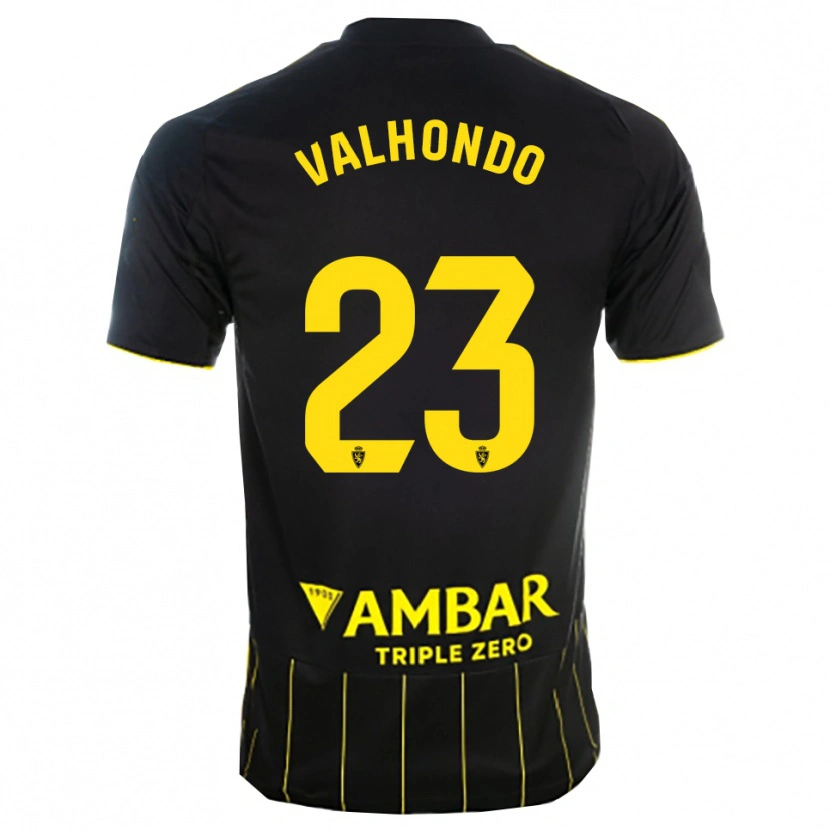 DanxenメンズMarcos Valhondo#23黒黄アウェイシャツ2025/26ジャージーユニフォーム