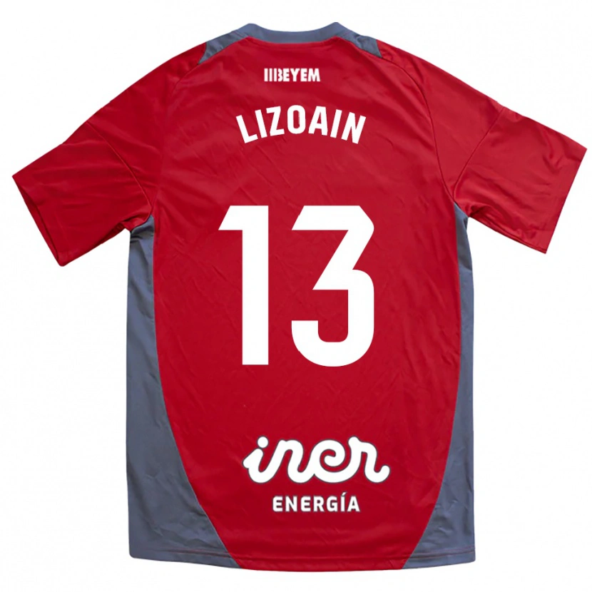 DanxenメンズRaúl Lizoain#13赤灰アウェイシャツ2025/26ジャージーユニフォーム