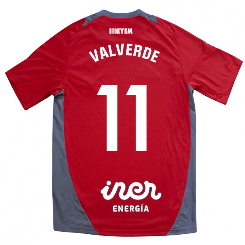 DanxenメンズVictor Valverde#11赤灰アウェイシャツ2025/26ジャージーユニフォーム