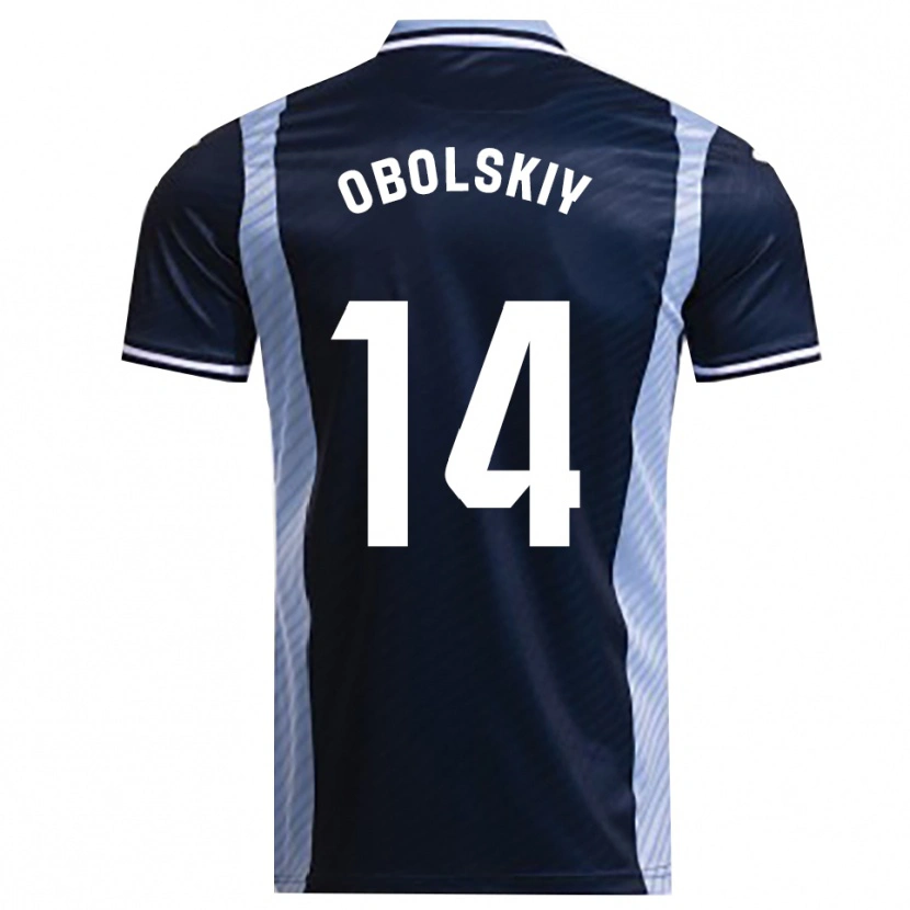 DanxenメンズNikolay Obolskiy#14紺空色アウェイシャツ2025/26ジャージーユニフォーム