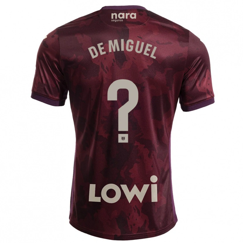 DanxenメンズCarlos De Miguel#0バーガンディ白アウェイシャツ2025/26ジャージーユニフォーム
